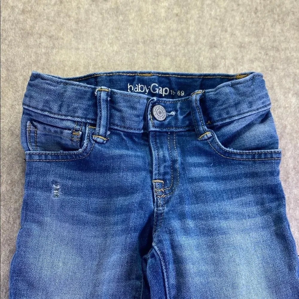 GAP Kids Distressed Skinny Adjustable Waist Blue Jeans Size 2 Years